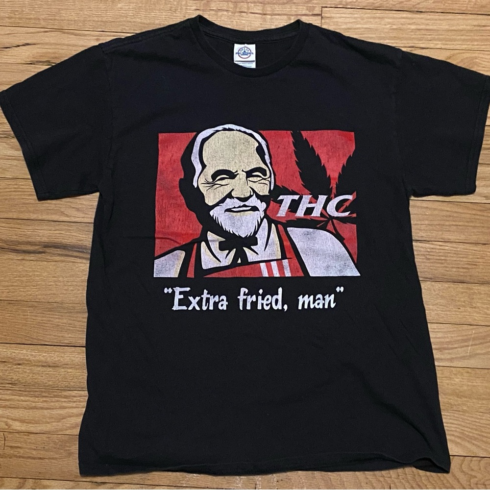 TOMMY CHONG *Vintage* THC (KFC parody) black t-shirt